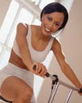 exercising woman with disease